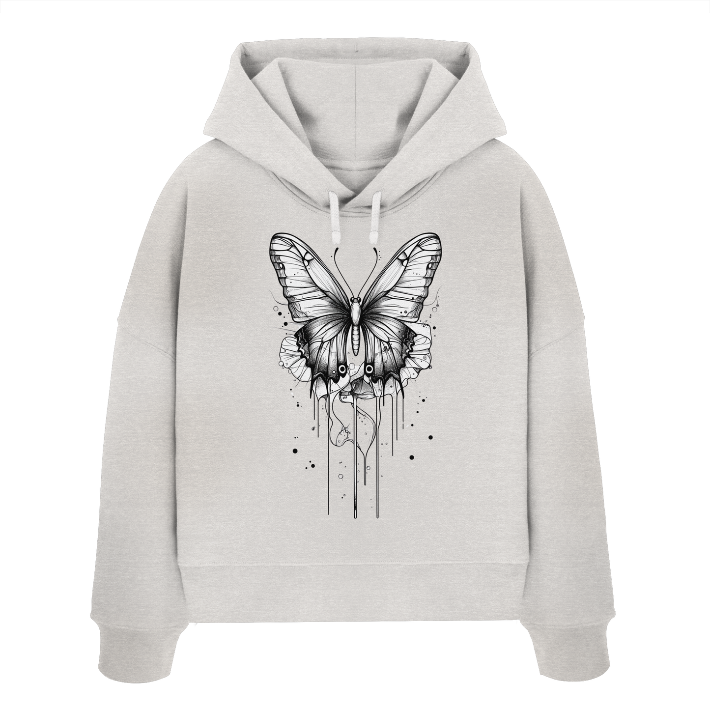 Schmetterlings Träume nur Voderseite - Womens Organic Boxcut Hoodie