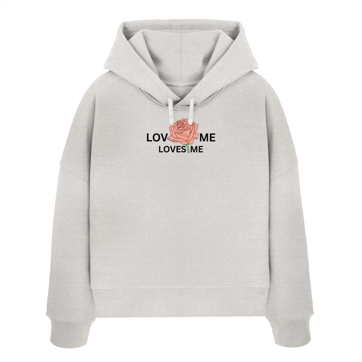 LOVES ME (Rote Rose) - Womens Organic Boxcut Hoodie