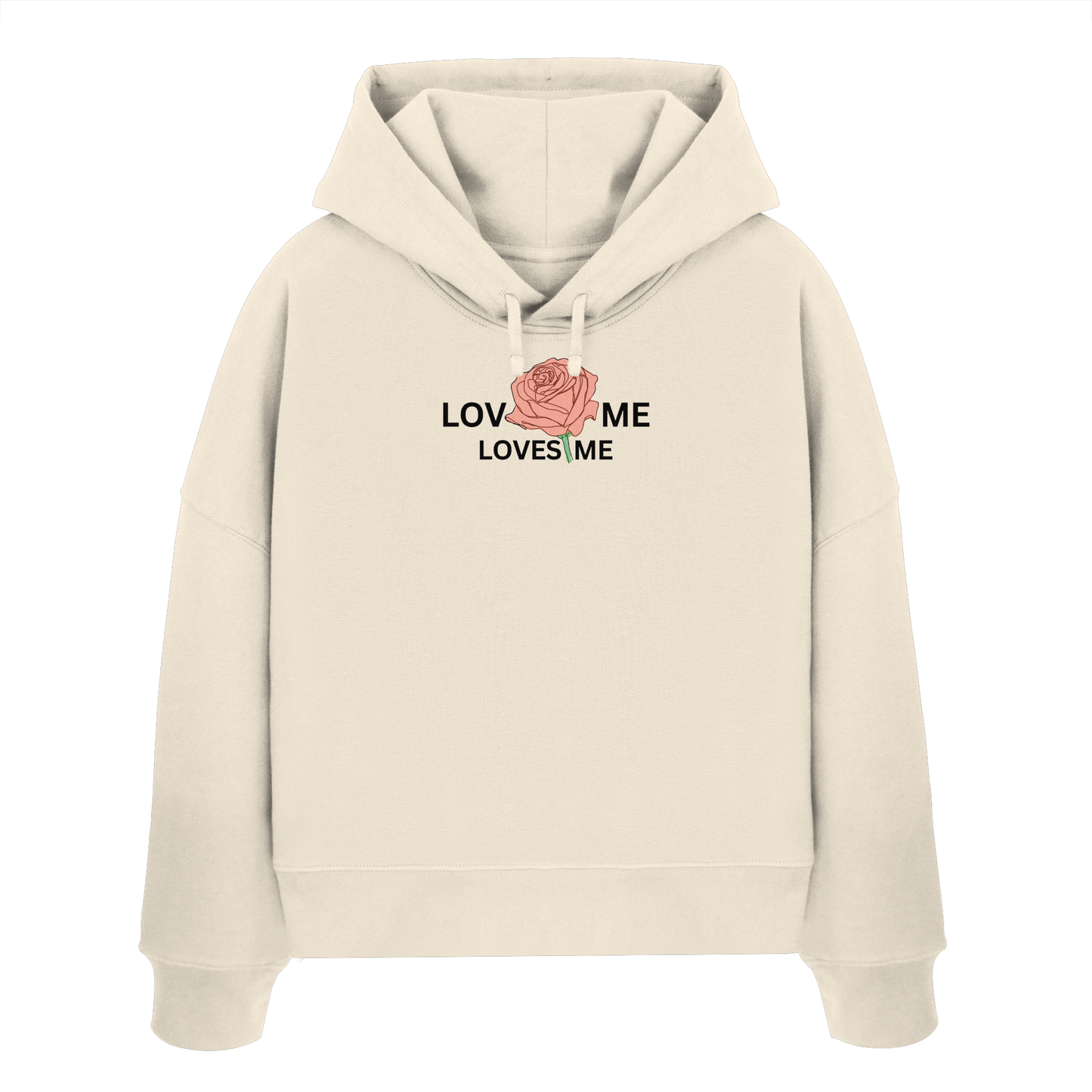 LOVES ME (Rote Rose) - Womens Organic Boxcut Hoodie