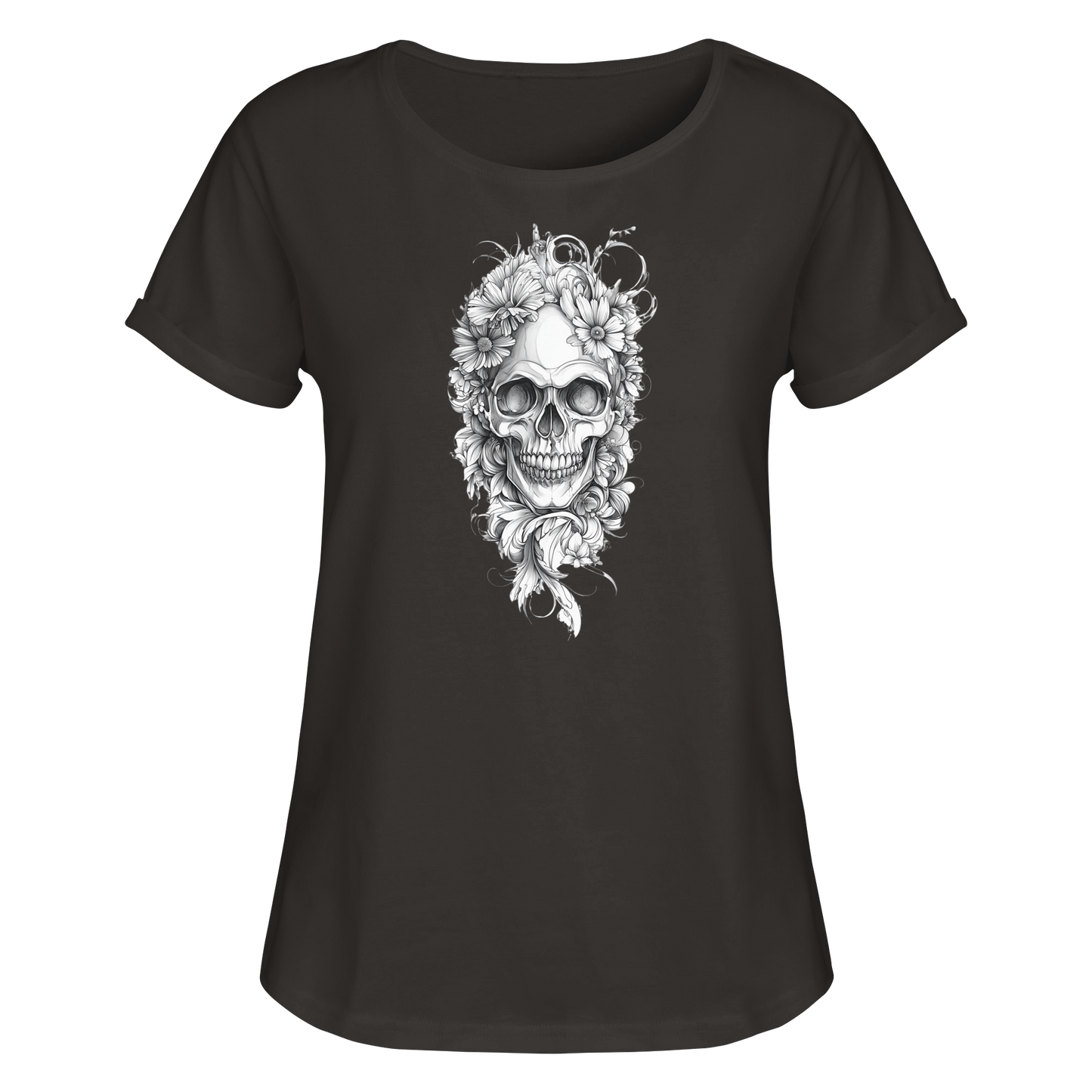 Totenkopfs Blüte - Womens Roll-Up T-Shirt