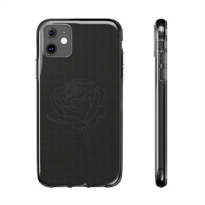 Elegant Rose Clear Silicone Phone Case - Stylish Protection for Floral Lovers