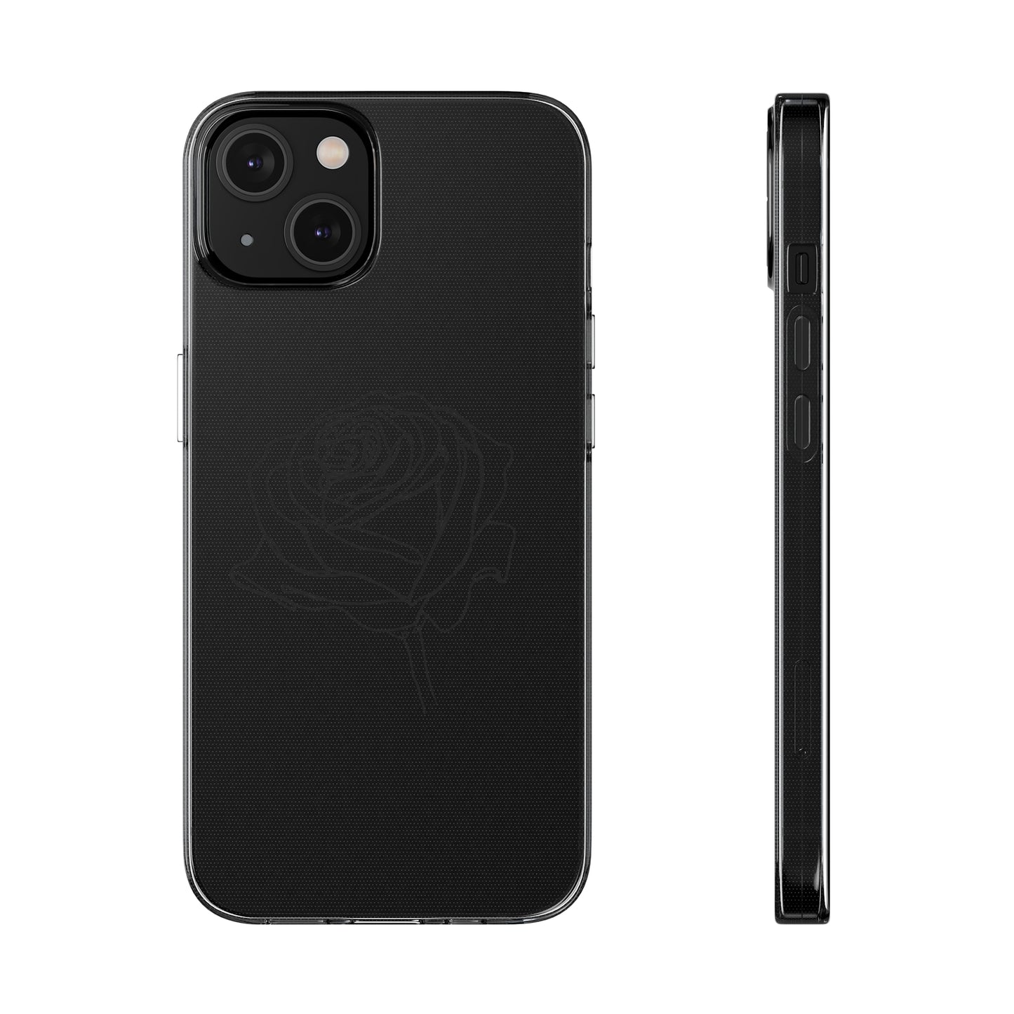 Elegant Rose Clear Silicone Phone Case - Stylish Protection for Floral Lovers