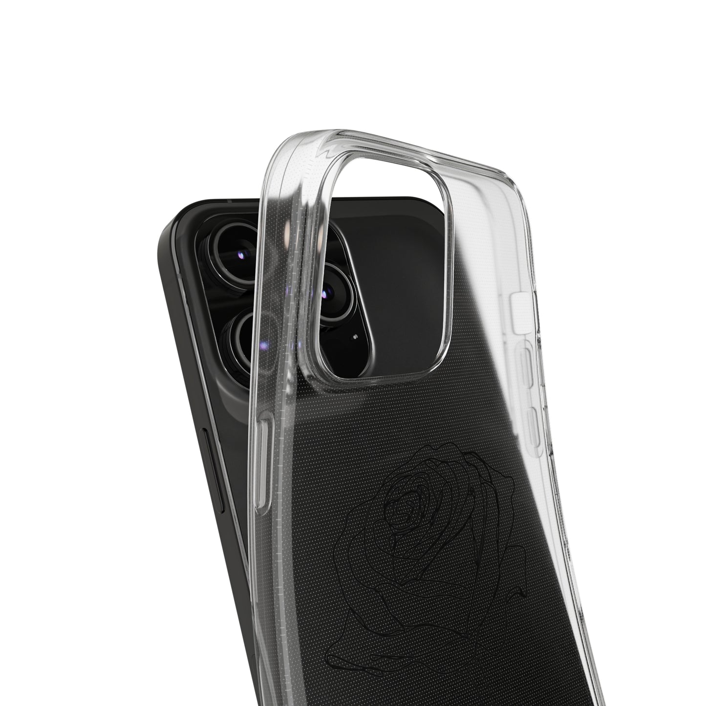 Elegant Rose Clear Silicone Phone Case - Stylish Protection for Floral Lovers