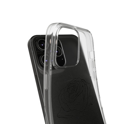 Elegant Rose Clear Silicone Phone Case - Stylish Protection for Floral Lovers