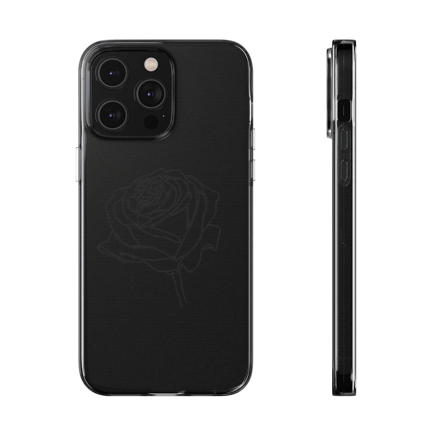Elegant Rose Clear Silicone Phone Case - Stylish Protection for Floral Lovers