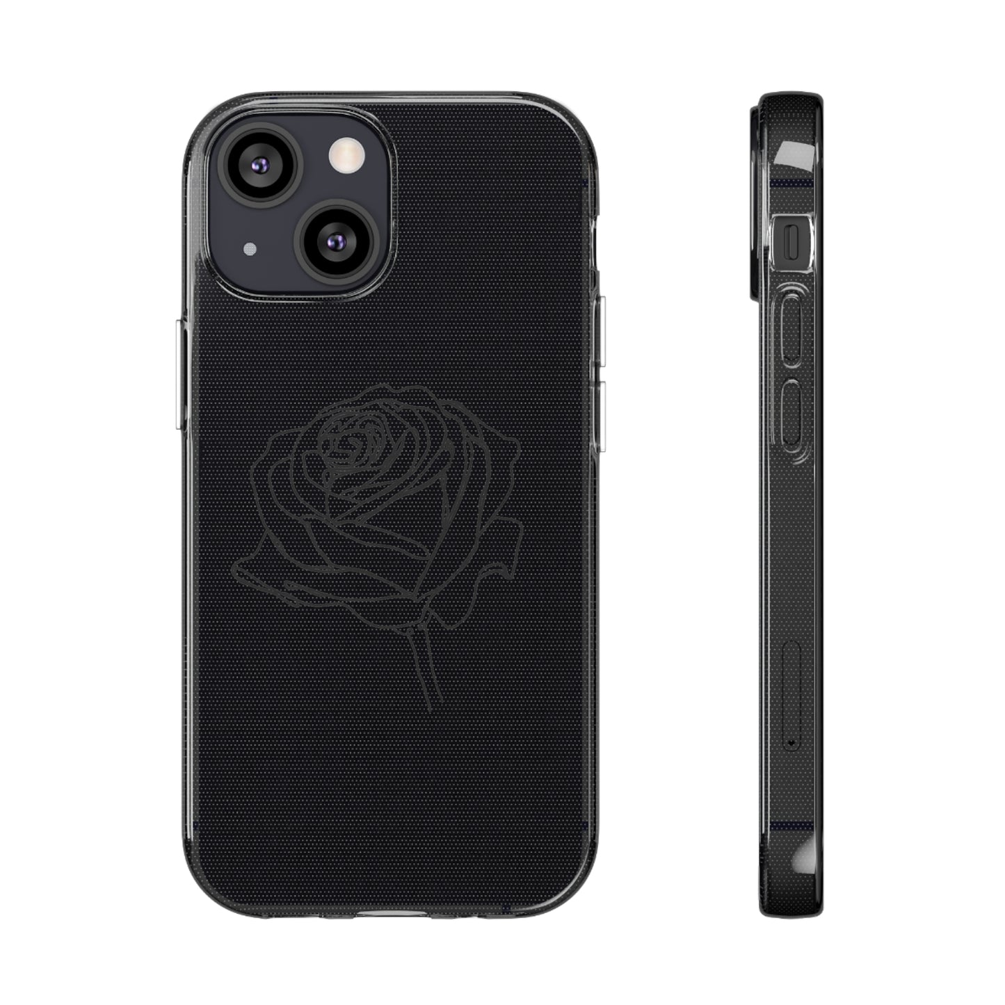 Elegant Rose Clear Silicone Phone Case - Stylish Protection for Floral Lovers