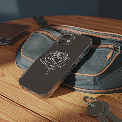 Elegant Rose Clear Silicone Phone Case - Minimalistic Floral Design
