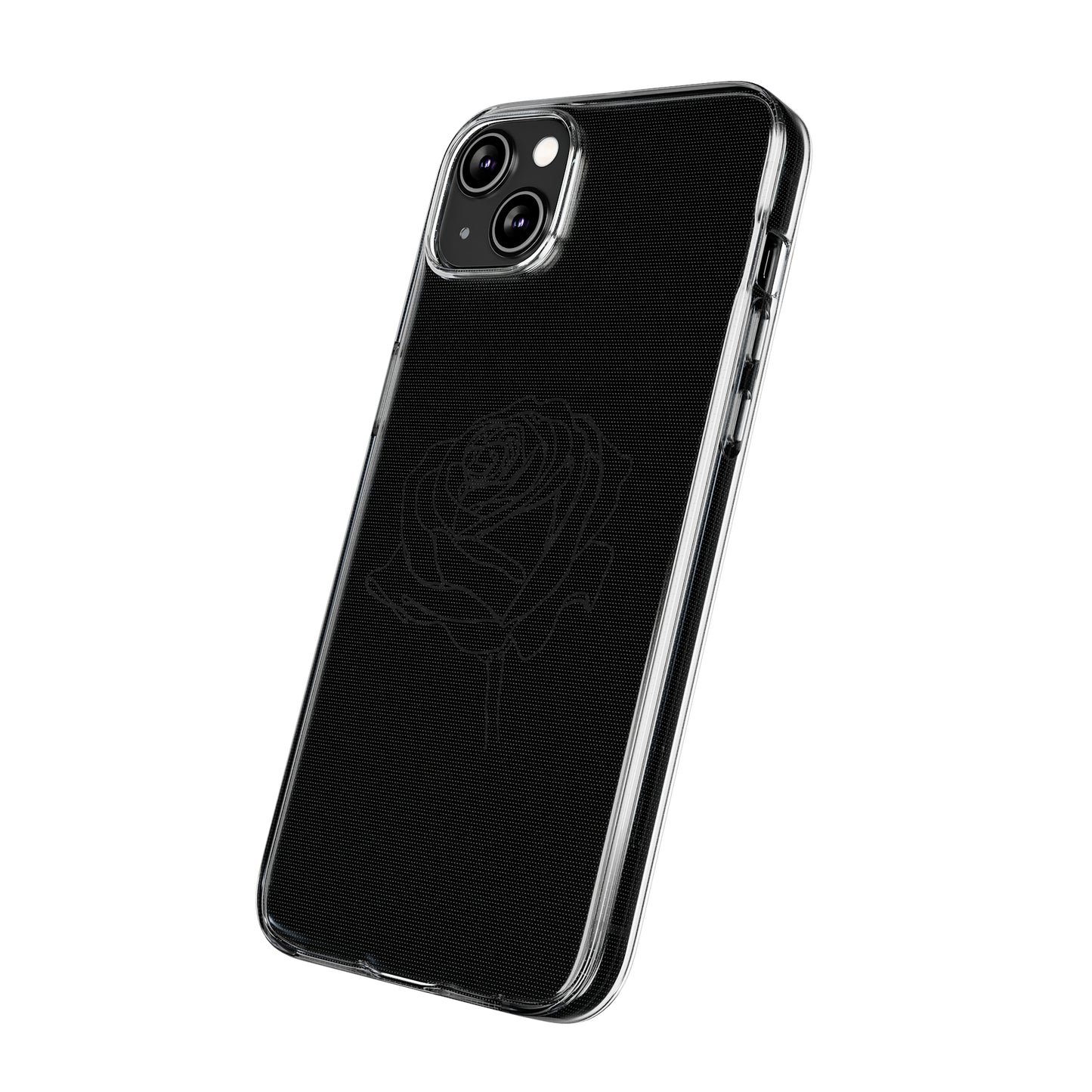Elegant Rose Clear Silicone Phone Case - Stylish Protection for Floral Lovers