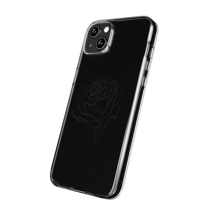 Elegant Rose Clear Silicone Phone Case - Stylish Protection for Floral Lovers
