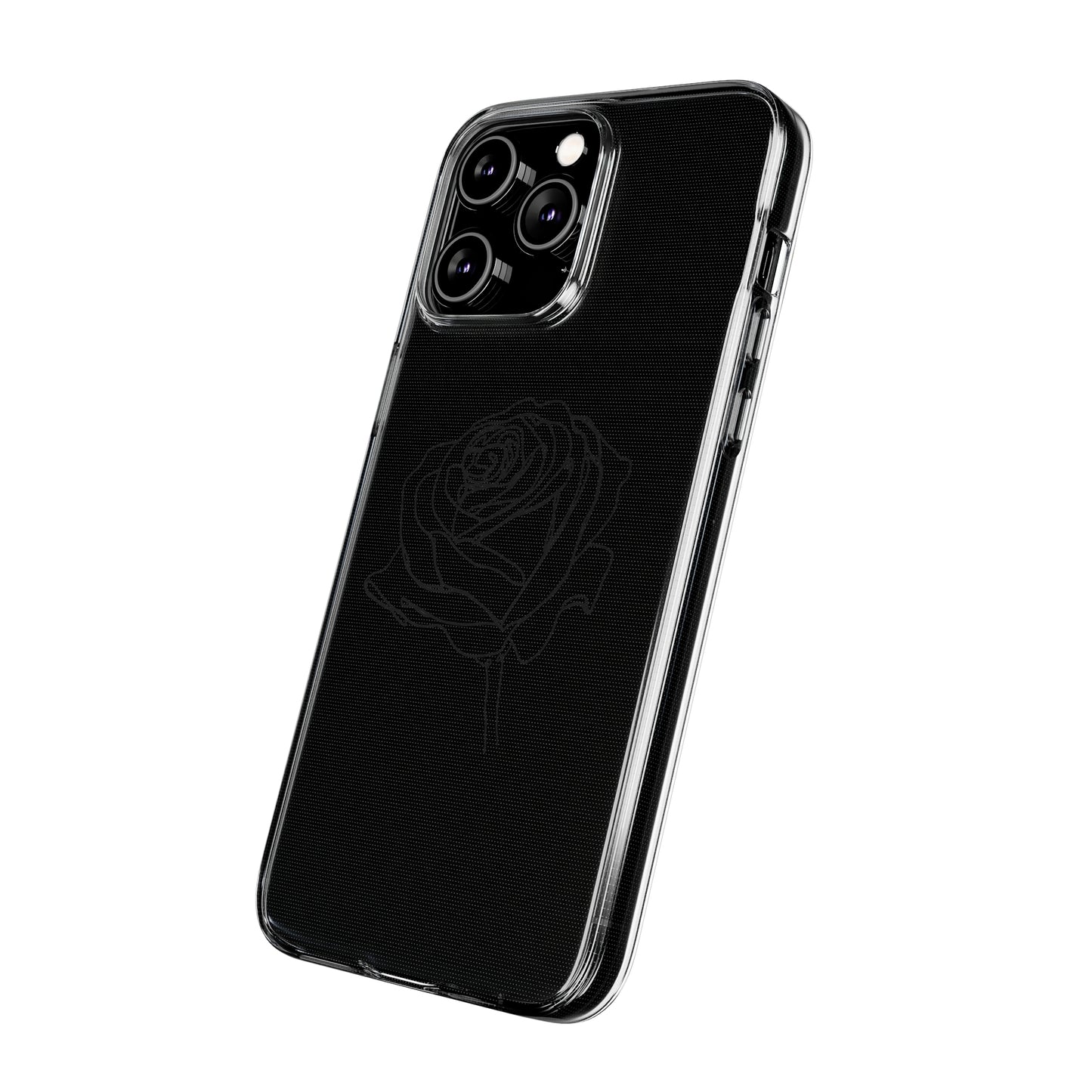 Elegant Rose Clear Silicone Phone Case - Stylish Protection for Floral Lovers