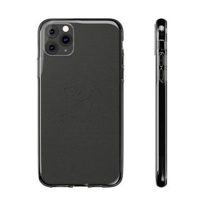 Elegant Rose Clear Silicone Phone Case - Stylish Protection for Floral Lovers