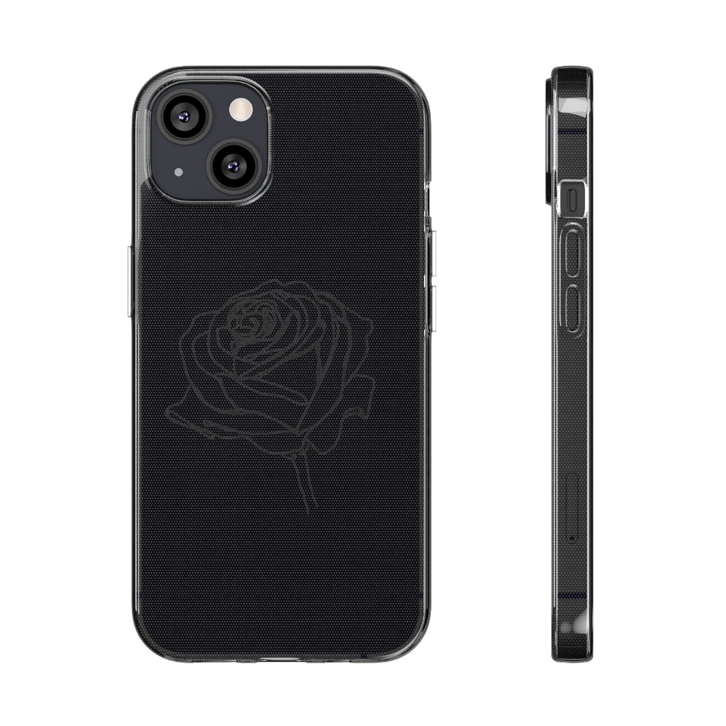 Elegant Rose Clear Silicone Phone Case - Stylish Protection for Floral Lovers