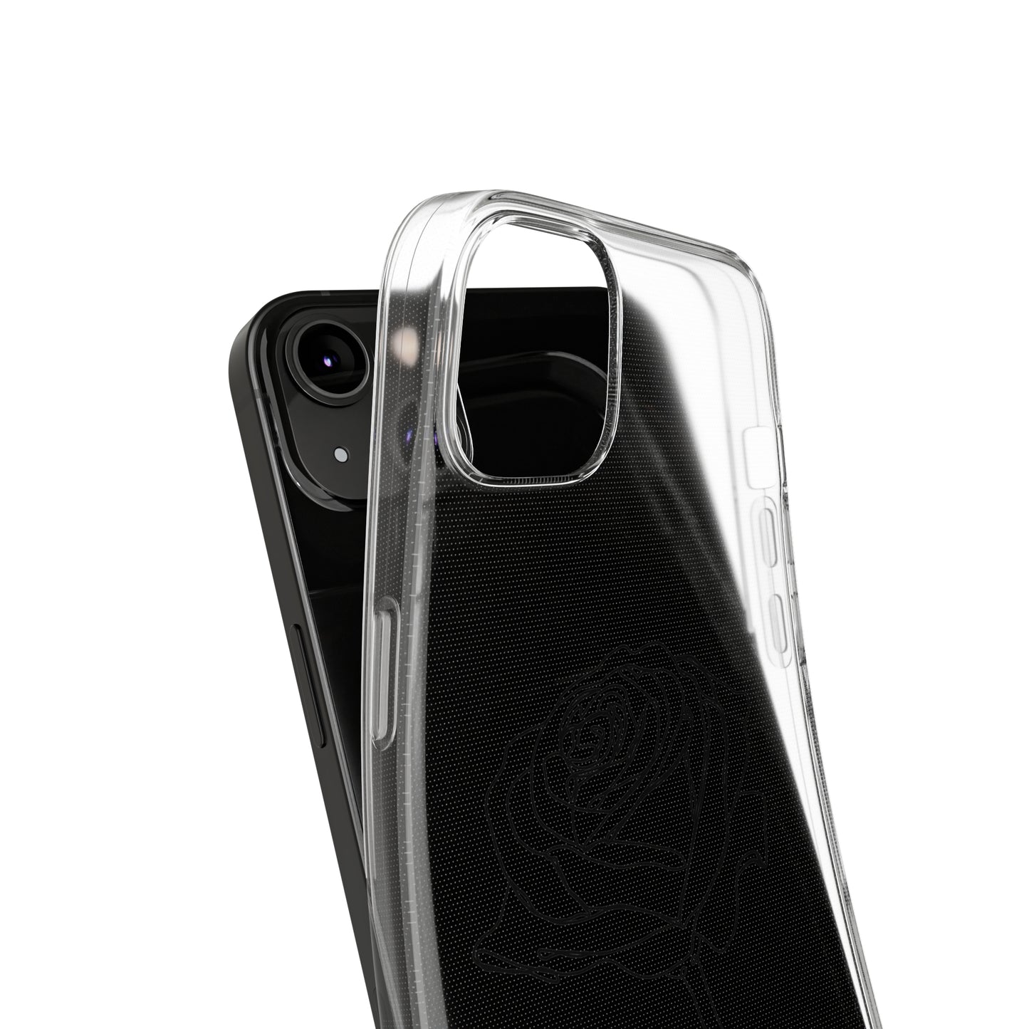 Elegant Rose Clear Silicone Phone Case - Stylish Protection for Floral Lovers