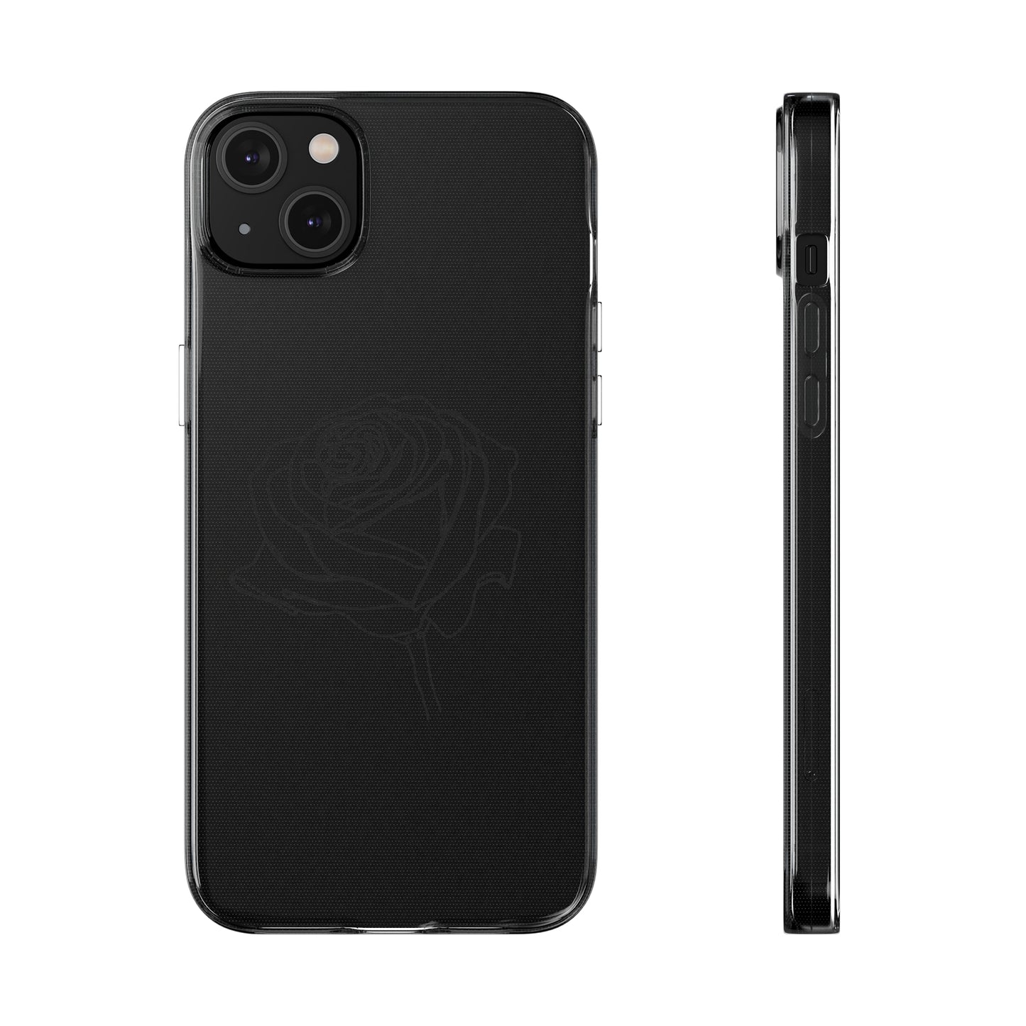 Elegant Rose Clear Silicone Phone Case - Stylish Protection for Floral Lovers