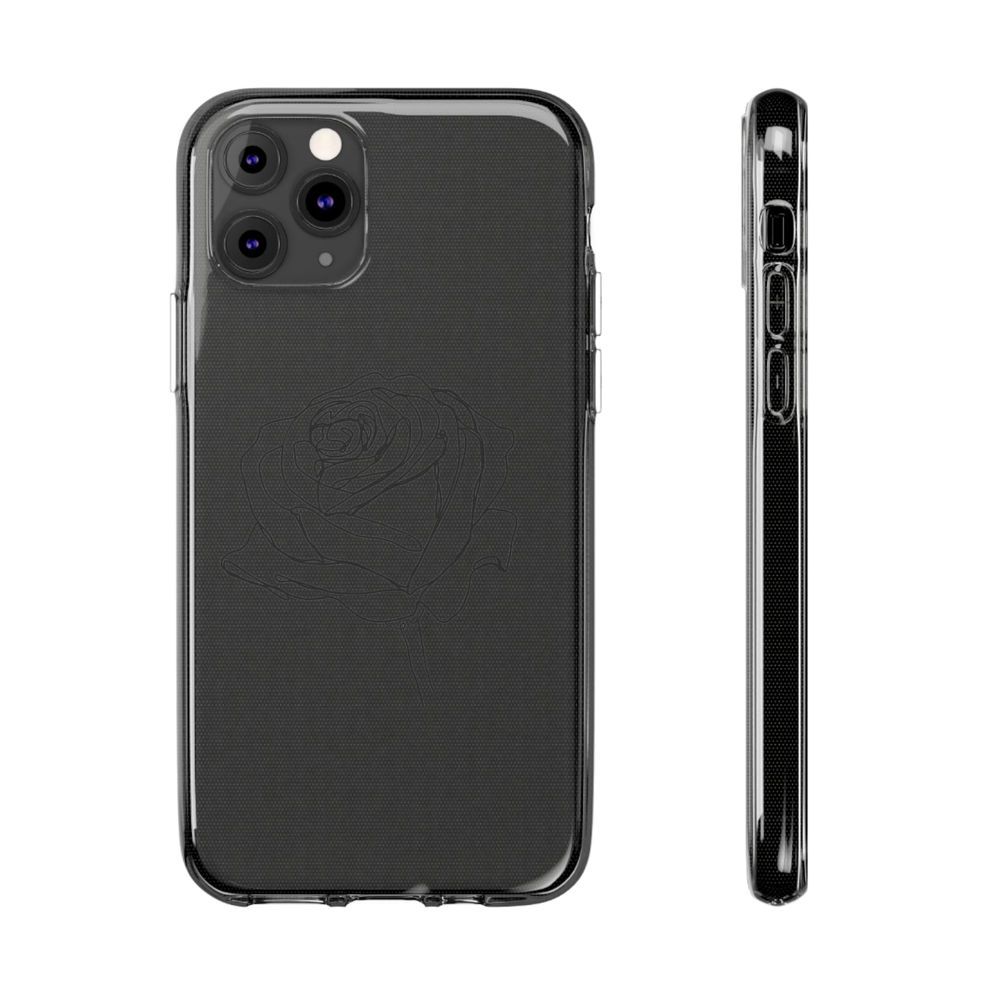 Elegant Rose Clear Silicone Phone Case - Stylish Protection for Floral Lovers