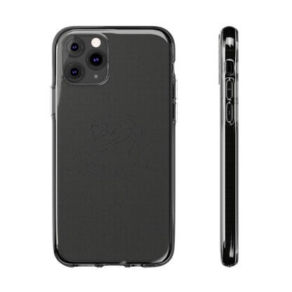 Elegant Rose Clear Silicone Phone Case - Stylish Protection for Floral Lovers