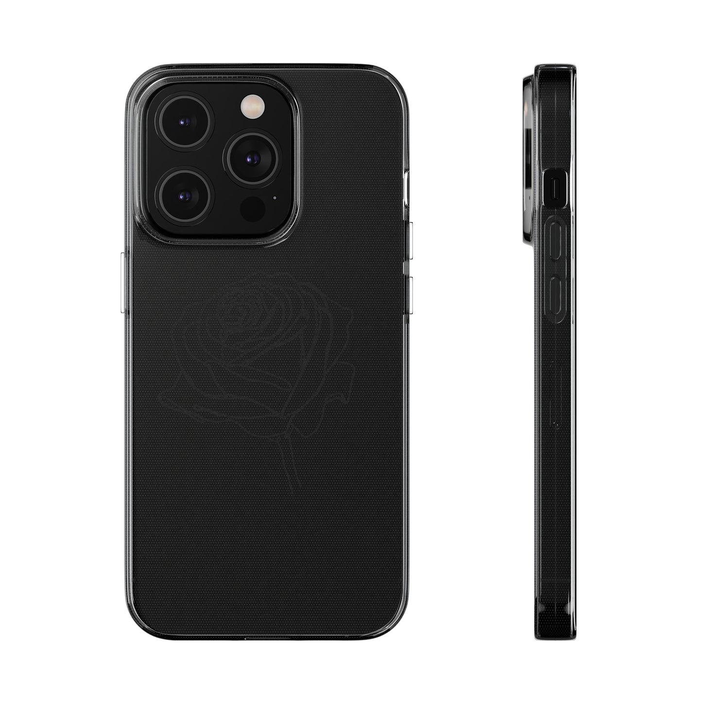 Elegant Rose Clear Silicone Phone Case - Stylish Protection for Floral Lovers