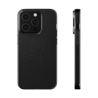 Elegant Rose Clear Silicone Phone Case - Stylish Protection for Floral Lovers