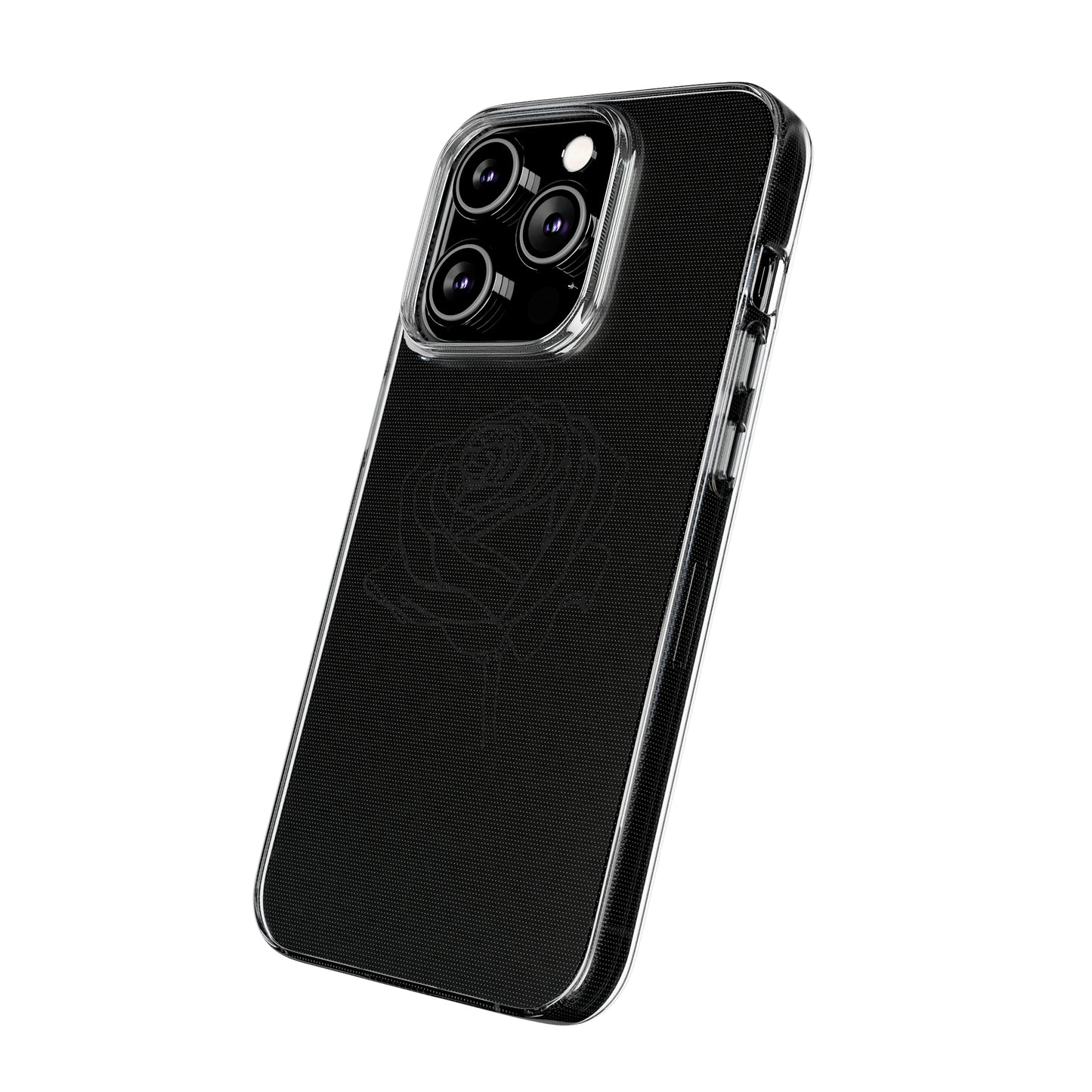 Elegant Rose Clear Silicone Phone Case - Stylish Protection for Floral Lovers