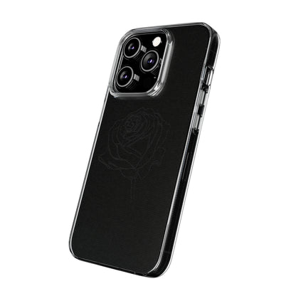 Elegant Rose Clear Silicone Phone Case - Stylish Protection for Floral Lovers