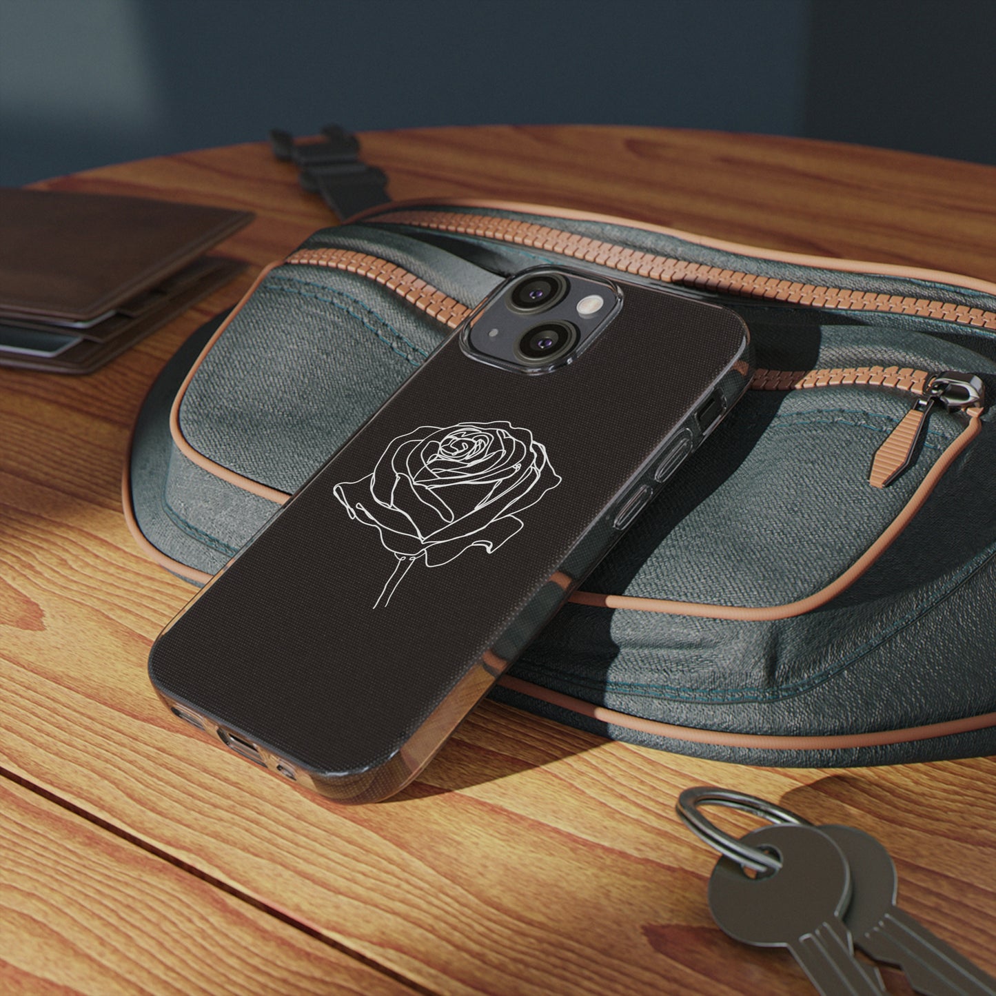 Elegant Rose Clear Silicone Phone Case - Minimalistic Floral Design