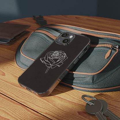 Elegant Rose Clear Silicone Phone Case - Minimalistic Floral Design