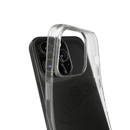 Elegant Rose Clear Silicone Phone Case - Stylish Protection for Floral Lovers