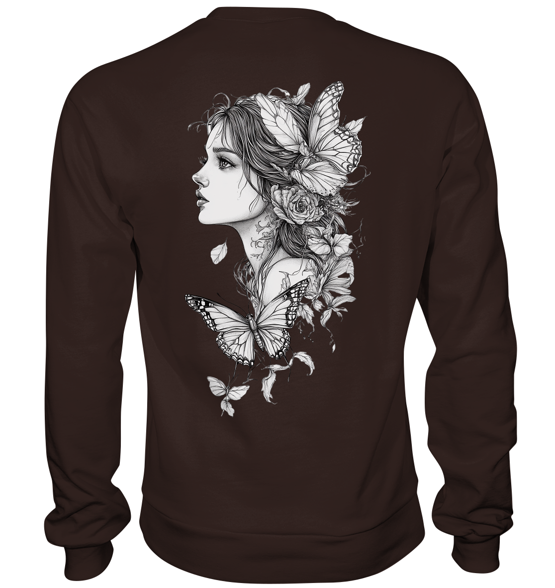 Schmetterlings Frau nur Rücken Druck - Basic Sweatshirt
