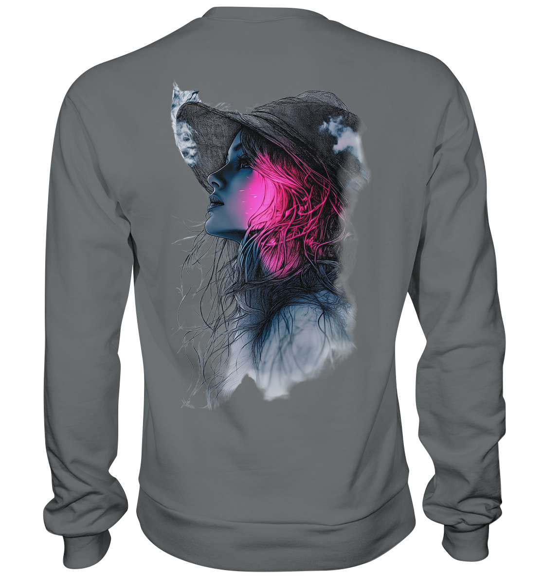 Frau (Rückseiten Druck) - Basic Sweatshirt
