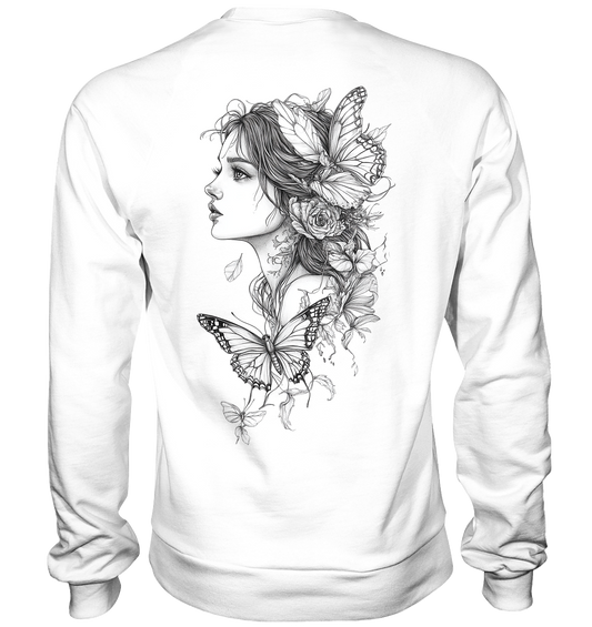 Schmetterlings Frau nur Rücken Druck - Basic Sweatshirt