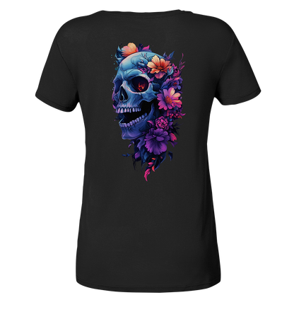 Totenkopfs Blüte  - Ladies V-Neck Shirt