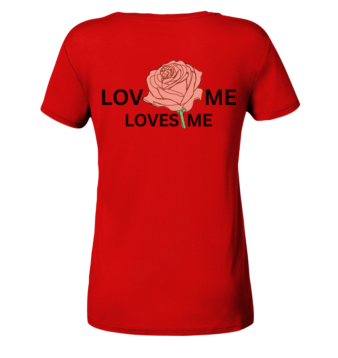 LOVES ME (Rote Rose) - Ladies V-Neck Shirt