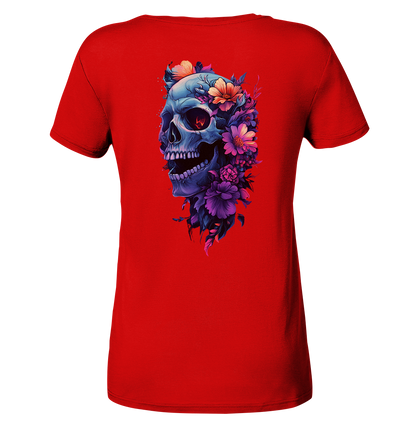 Totenkopfs Blüte  - Ladies V-Neck Shirt
