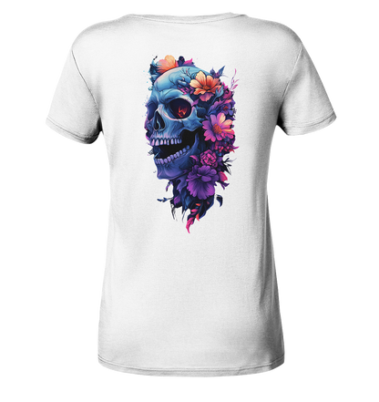 Totenkopfs Blüte  - Ladies V-Neck Shirt