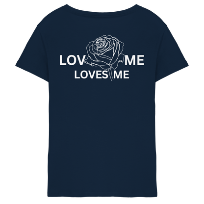 LOVES ME (Schwarz) - Ladies V-Neck Shirt