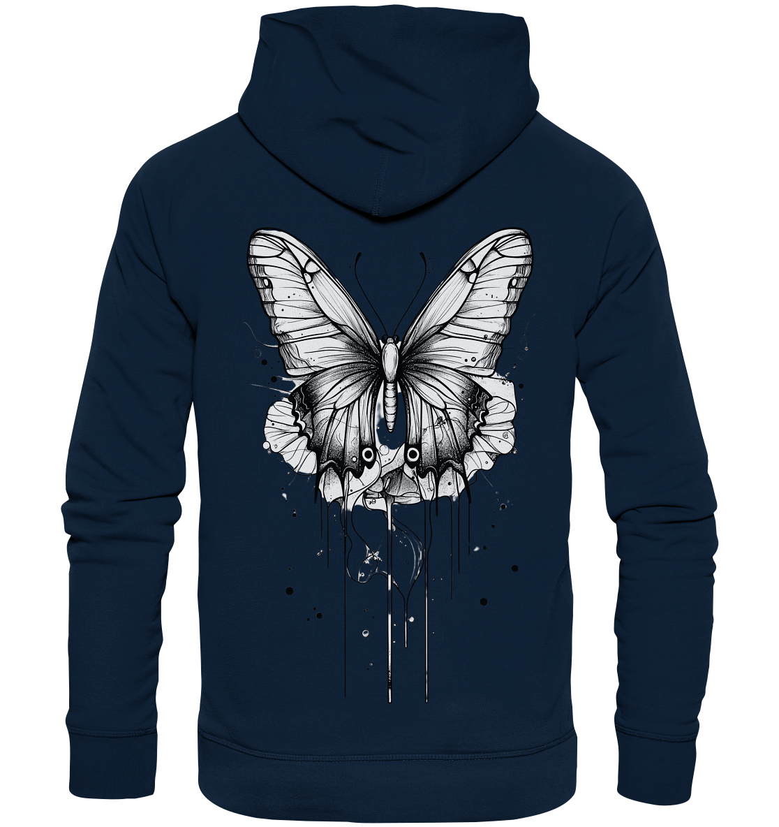 Schmetterlings träume (nur Rückseiten Druck) - Organic Fashion Hoodie