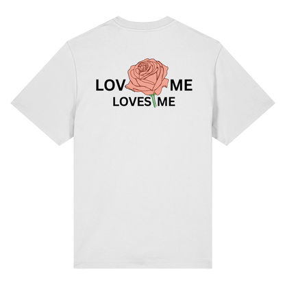 LOVES ME (Rote Rose) Vorderseite und Rückseite- Organic Heavy T-Shirt