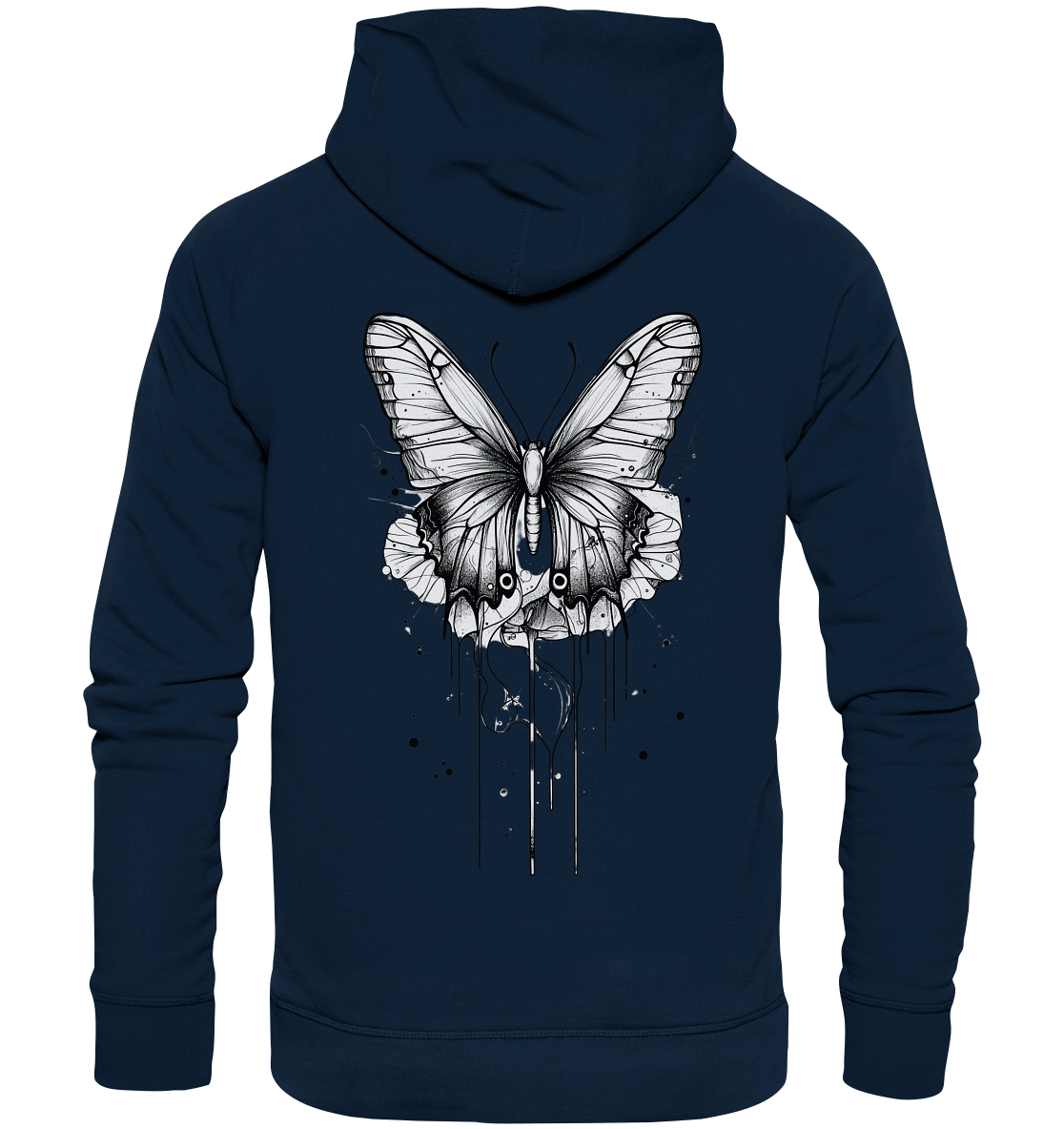 Schmetterlings träume (nur Rückseiten Druck) - Organic Hoodie