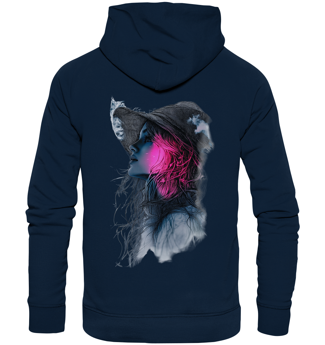Frau (Rückseiten Druck) - Organic Hoodie