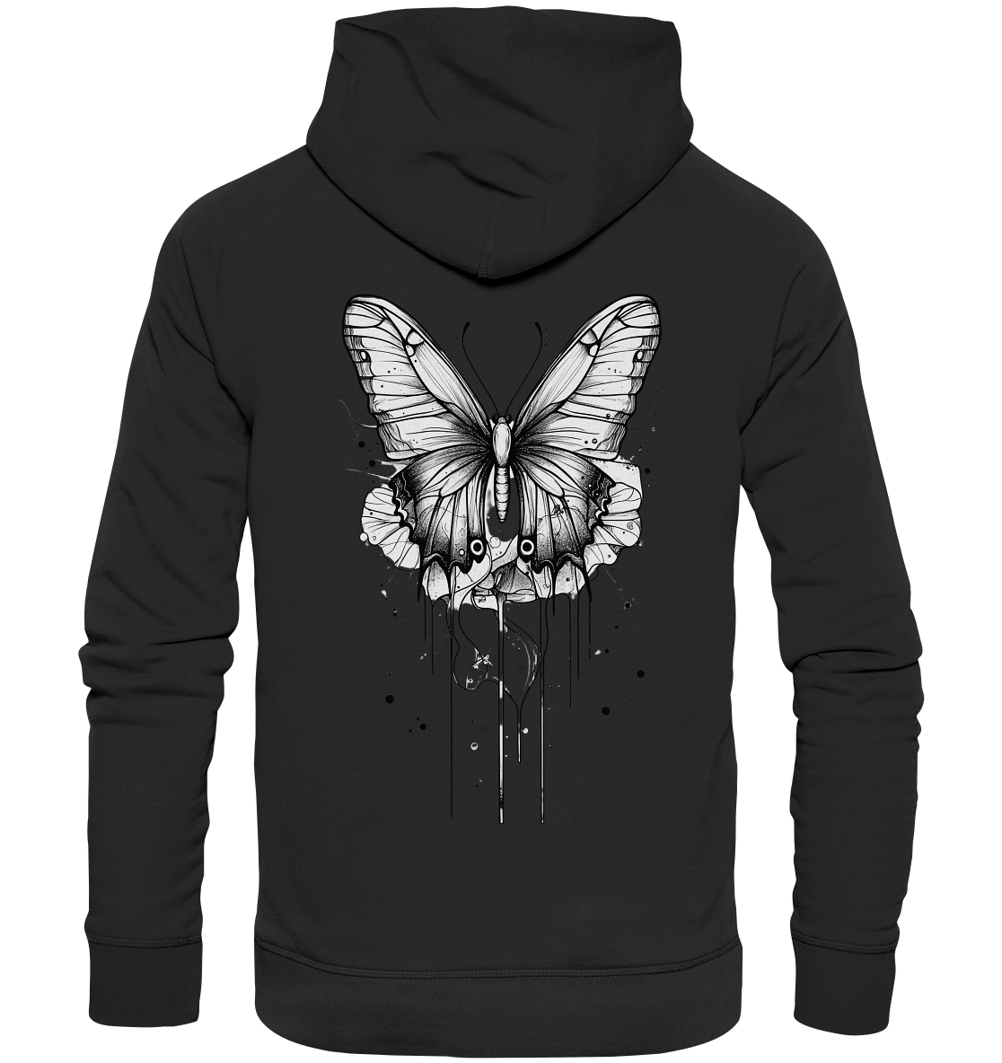 Schmetterlings träume (nur Rückseiten Druck) - Organic Hoodie