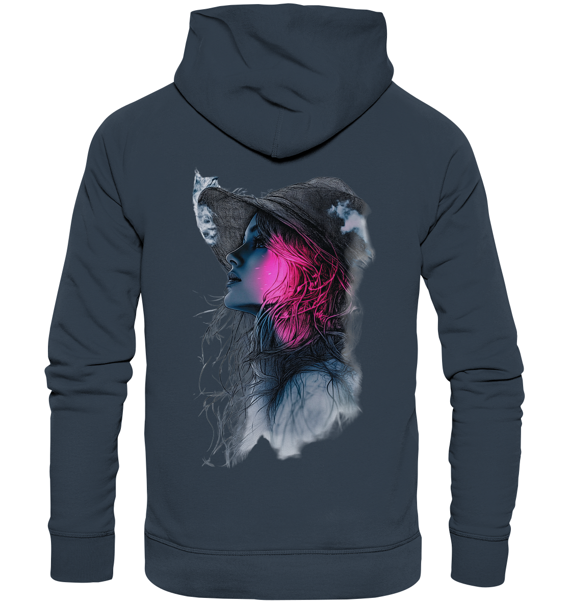 Frau (Rückseiten Druck) - Organic Hoodie