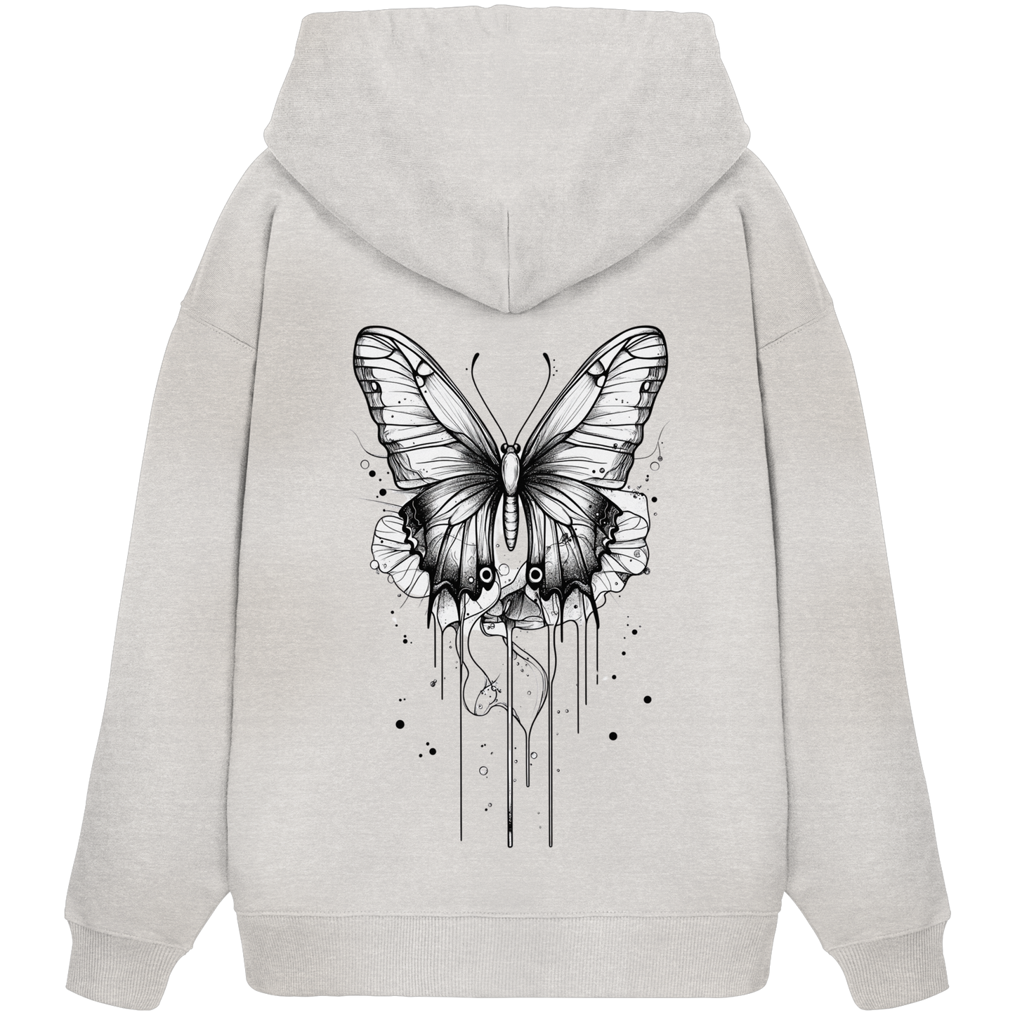 Schmetterlings träume (nur Rückseiten Druck) - Organic Oversize Hoodie