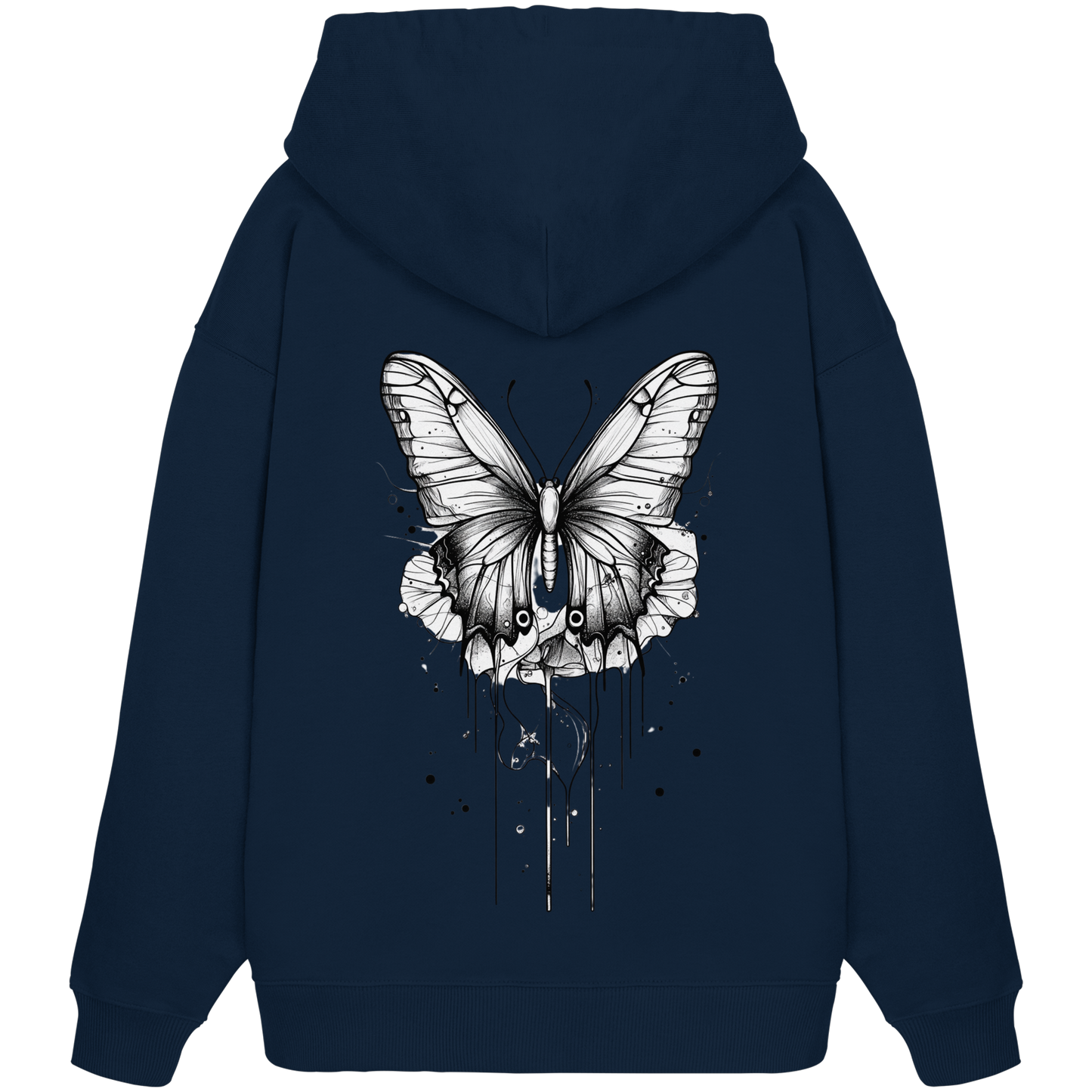 Schmetterlings träume (nur Rückseiten Druck) - Organic Oversize Hoodie