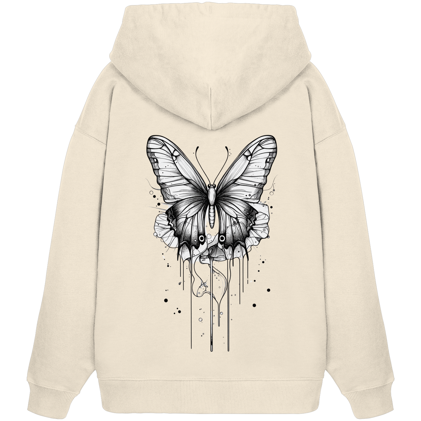 Schmetterlings träume (nur Rückseiten Druck) - Organic Oversize Hoodie