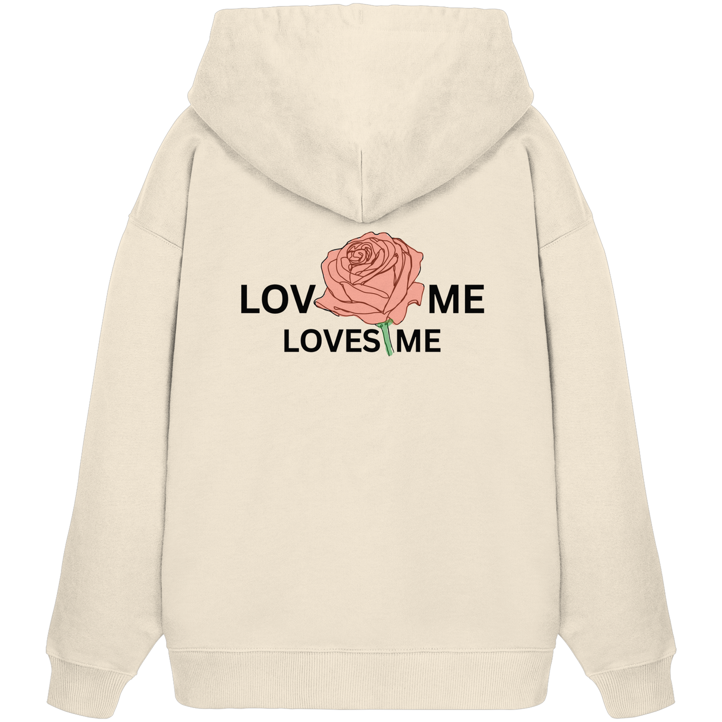 LOVES ME (Rote Rose) - Organic Oversize Hoodie