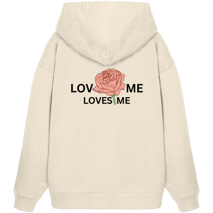 LOVES ME (Rote Rose) - Organic Oversize Hoodie
