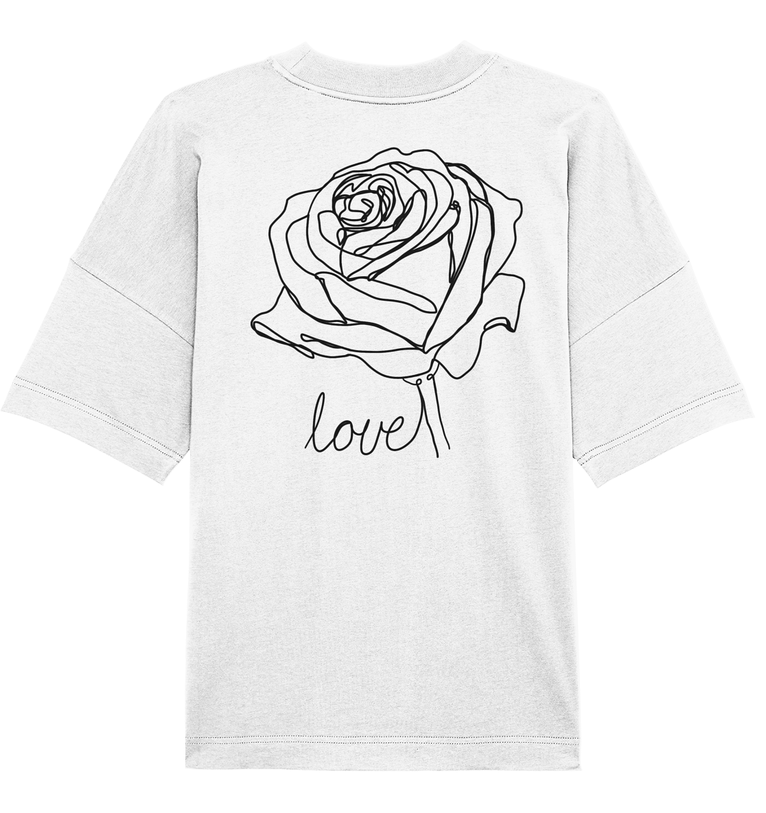 Lockeres T-shirt im Rosen Look vor-rückseite - Organic Oversize Shirt