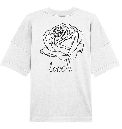 Lockeres T-shirt im Rosen Look vor-rückseite - Organic Oversize Shirt