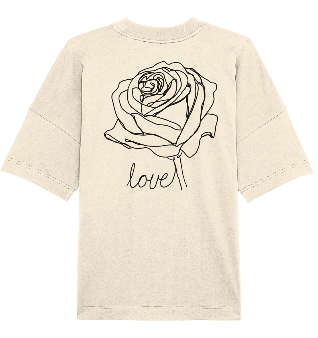 Lockeres T-shirt im Rosen Look vor-rückseite - Organic Oversize Shirt