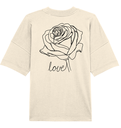 Lockeres T-shirt im Rosen Look vor-rückseite - Organic Oversize Shirt